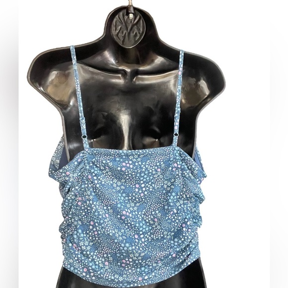 Juniors' SO® Side Cinched Cropped Print Cami Blue Size XXL - Picture 4 of 9